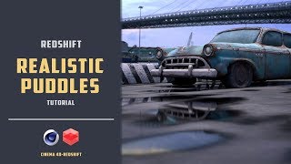 Create puddles with Redshift Renderer CINEMA 4D TUTORIAL [upl. by Howe]