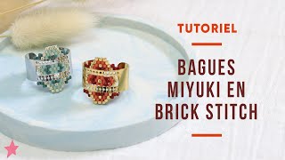 TUTORIEL  Bague Miyuki en Brick Stitch [upl. by Maxfield]