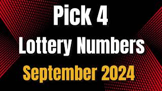 Monthly Pick 4 Lottery NumbersSeptember 2024 [upl. by Wake457]