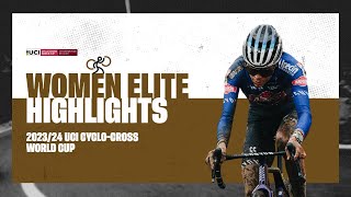 Dendermonde  Women Elite Highlights  202324 UCI Cyclocross World Cup [upl. by Etnohc]