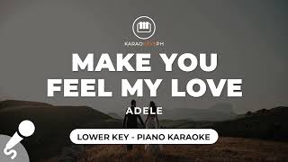 Make You Feel My Love  Adele Lower Key  Piano Karaoke [upl. by Sansen]