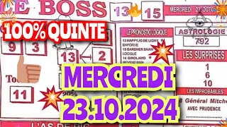 Boss Demain mercredi 23 octobre 2024💲💲BASE SOLIDE 🙋‍♂️🙋‍♂️quinte demain [upl. by Cilla240]