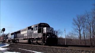 NS SD60 and Conrail SD50 at Holmesville [upl. by Elwood]