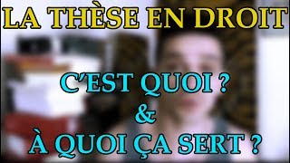 LE DOCTORAT EN DROIT CEST QUOI amp A QUOI CA SERT  Prof Jon [upl. by Bilek]