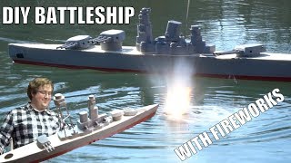 GIANT DIY RC Battleships with fireworks [upl. by Eatton]