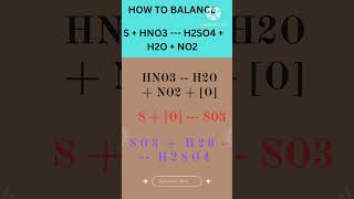 HOW TO BALANCE S  ConcHNO3  H2SO4 H2O  NO2 [upl. by Lawan993]