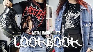 5 Metal Band Shirt Outfits  Lookbook [upl. by Down]