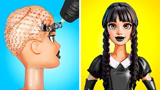 TOTAL DOLL’S MAKEOVER 🖤💋 Fresh Hacks For Your Barbie DIY Hairstyle And Clothing Tips [upl. by Waddell]