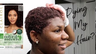 First Time Dying My Hair Blackberry Burgundy Black  Clairol Natural Instincts [upl. by Aennyl]