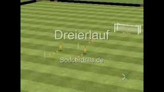 Fußballtraining  Aufwärmen  Dreier Lauf [upl. by Ambrosi]