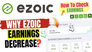 Why Ezoic Earnings Decrease  How To Check Total Earnings in Ezoic Account [upl. by Norehc]