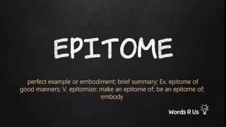 How to Pronounce EPITOME in American English [upl. by Aynnek]