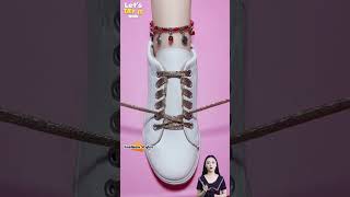 How to tie shoelaces trendy Lacing sneakers fashion style shorts shoeslacestyles [upl. by Carrissa466]