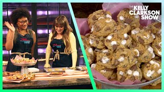 Kelly Clarkson Makes Delicious Campfire Smores Cookies With Teen Cancer Survivor [upl. by Hadnama]