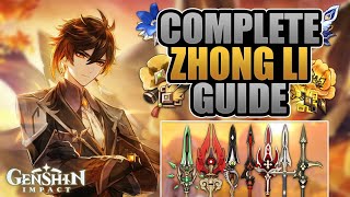 ZHONGLI  COMPLETE GUIDE  4★5★ Weapons Artifacts Builds amp Comp Showcase  Genshin Impact [upl. by Hyman]