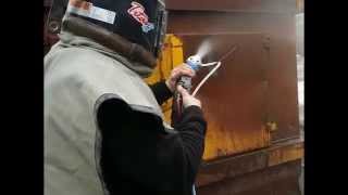 Applied Dustless Blasting Nozzle In Action [upl. by Asiuqram]