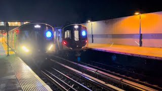 MTA R46R179R211A A  R179 Rockaway Park S Trains At Broad Channel Station Eve 02202024 [upl. by Winonah]