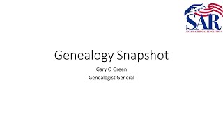 Genealogist ForumFall Leadership 2024  Genealogy Snapshot [upl. by Lundin]