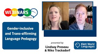 WEBINAR quotGenderinclusive and Transaffirming Language Pedagogyquot [upl. by Onimod]