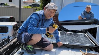 Van Build Ep2 installing Fiamma F45s awning  Solar Panels FVC roof rack [upl. by Johan158]