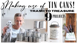 Tin Can Projects  Trash to Treasure  Repurposed Tin Cans  Tin Can Crafts  Upcycled Trash [upl. by Atipul472]