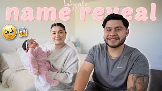 OUR BABYGIRLS NAME REVEAL [upl. by Airotciv]