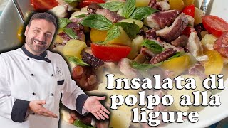 Insalata di polpo alla Ligure tutti i segreti della cottura del polpo [upl. by Uzia]