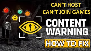 How To Fix Cant Host or Cant Join Games In Content Warning  contentwarning [upl. by Atteloiv302]