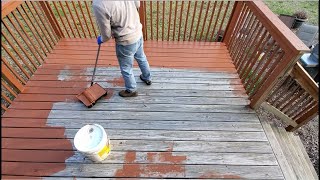 Staining Porch using Cabot Deck Stain [upl. by Alwin]