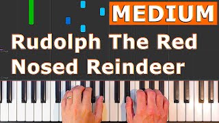 Rudolph The Red Nosed Reindeer  Piano Tutorial [upl. by Berkie]