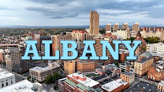 ALBANY New York State 4K City Tour drone aerialfootage cityscape [upl. by Macur511]