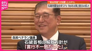 【世論調査】石破内閣支持率51 ｢裏金問題が影響｣との声も [upl. by Sandon531]