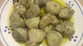 Carciofi sottolio ricetta tradizione fatto in casaMonopoli Puglia Italia [upl. by Bunch]