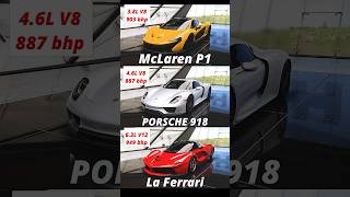 Mclaren P1 vs Porsche 918 vs La Ferrari automobile racing ferrari porsche mclaren shortsfeed [upl. by Ottilie]