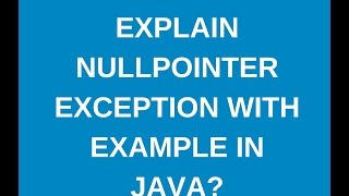 What is NullpointerException in java [upl. by Coshow714]