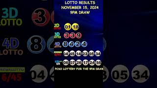 Lotto Result November 15 2024 9pm Draw shorts [upl. by Mourant921]