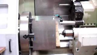 Centering non square part on a C axis cnc lathe [upl. by Bettencourt]