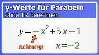 yWerte für Parabeln berechnen ohne TR [upl. by Orimisac]