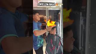 Corte con fuego yotubeshorts barbershop barberia viralvideoshorts [upl. by Byrann405]