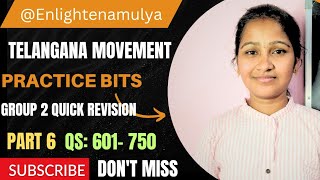 Telangana movement bit bankEnlightenAmulyatspsc group2 exam [upl. by Ahsenwahs]