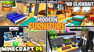 BEST MORDERN FURNITURE MOD FOR MINECRAFT PE  BEDROCK   MODERN FURNITURE ADDON MCPEMCBE [upl. by Matlick]