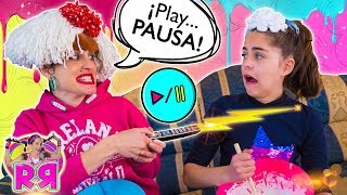 Pause SLIME Challenge 😡 El reto de la PAUSA haciendo SLIME ⏯ Muy DIVERTIDO 🤣 Hija Vs Madre [upl. by Lapham211]