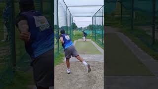 coverdrive and defence drill in overarm bowlingcricketdrills🏏 cricketlovernetpratice viralreels [upl. by Lowry]