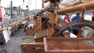 Brixham Trawler quotLeaderquot she was built in 1892 seen here in Dartmouth UK wwwtrinitysailingorg [upl. by Hsirehc]