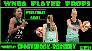 WNBA player props  WNBA player props Today Thursday October 10 2024 WNBA Best bets  Finals gm 1 [upl. by Nylg]