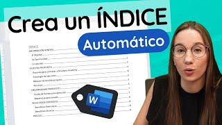 Cómo crear un ÍNDICE Automático Tabla de Contenido en WORD [upl. by Romona]