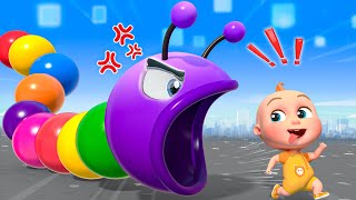 Police VS Hungry Worm Worms From The Game  Funny Cartoons  PulkaCoco‬ Nursery Rhymes amp Kids Songs [upl. by Ardnaiek790]