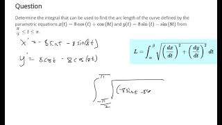 Use the equation for arc length for a parametric curve [upl. by Beck]