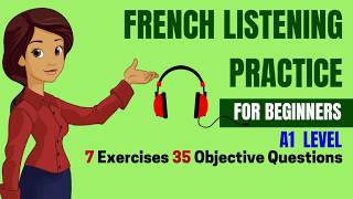 French Listening Practice for Beginners A1 DELF  Top 35 Objective Questions Comprehension Oral [upl. by Atworth]