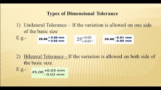 Tolerance and Limits  Types of tolerance  GD and T explained [upl. by Reger]